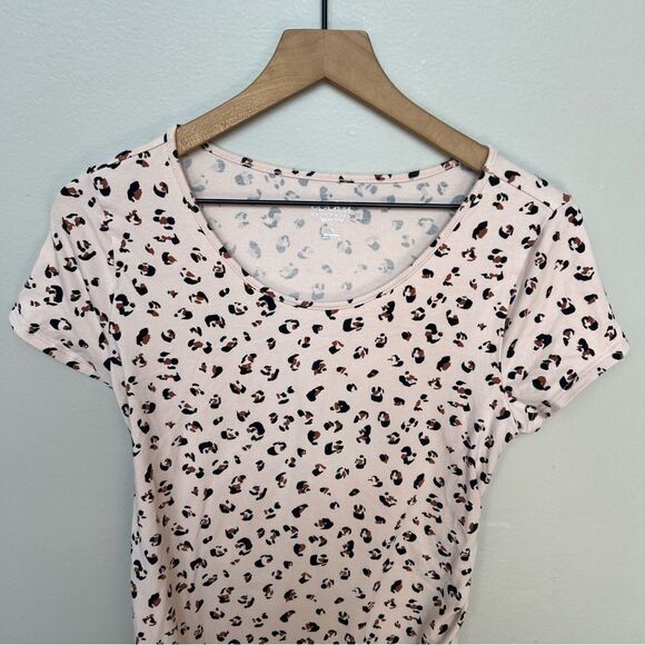 Isabel Maternity Cheetah Leopard Print Ruched Midi T-Shirt Dress Medium - Picture 5 of 12